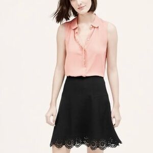 NWT LOFT Ann Taylor A-Line Scalloped Floral Cut Out Hem Skirt Size 2